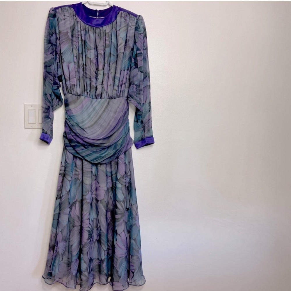 Vintage Purple Floral Dress